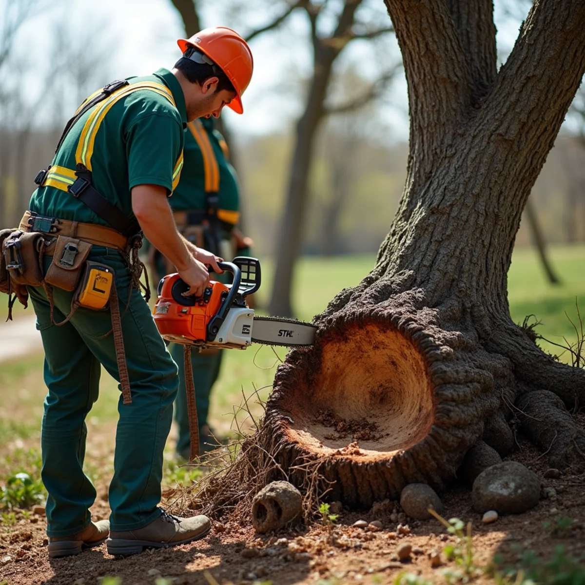 Assessing hazardous tension in uprooted tree root plate after tornado