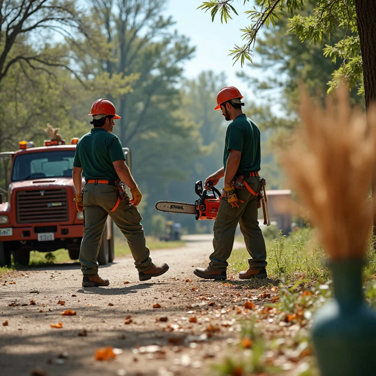 Clean open residential grounds with tornado debris cleared and hauled