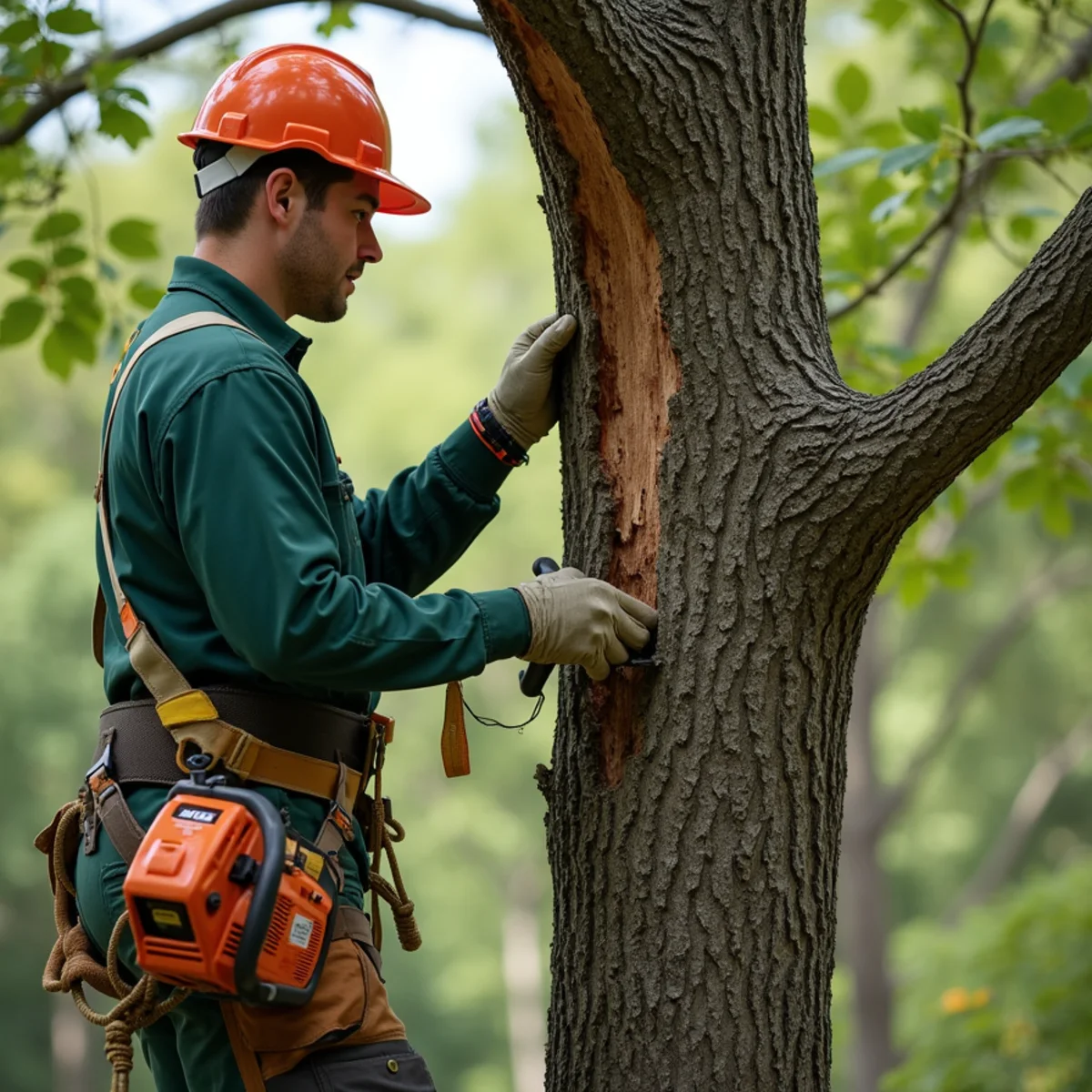 Calculating remaining live crown percentage on storm-damaged tree
