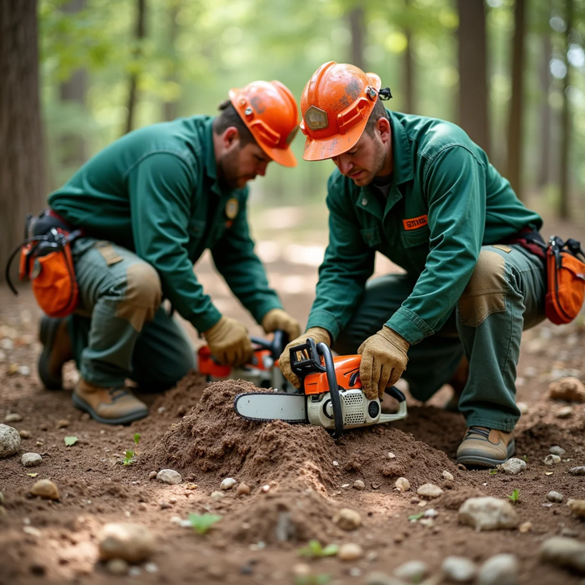 Rocky soil conditions that impact stump grinder teeth wear and grinding time
