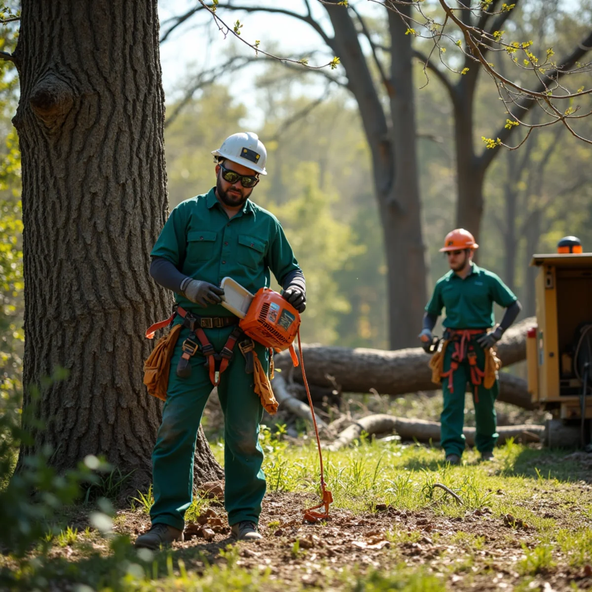 Establishing 30-foot safety exclusion zone around home struck by tree
