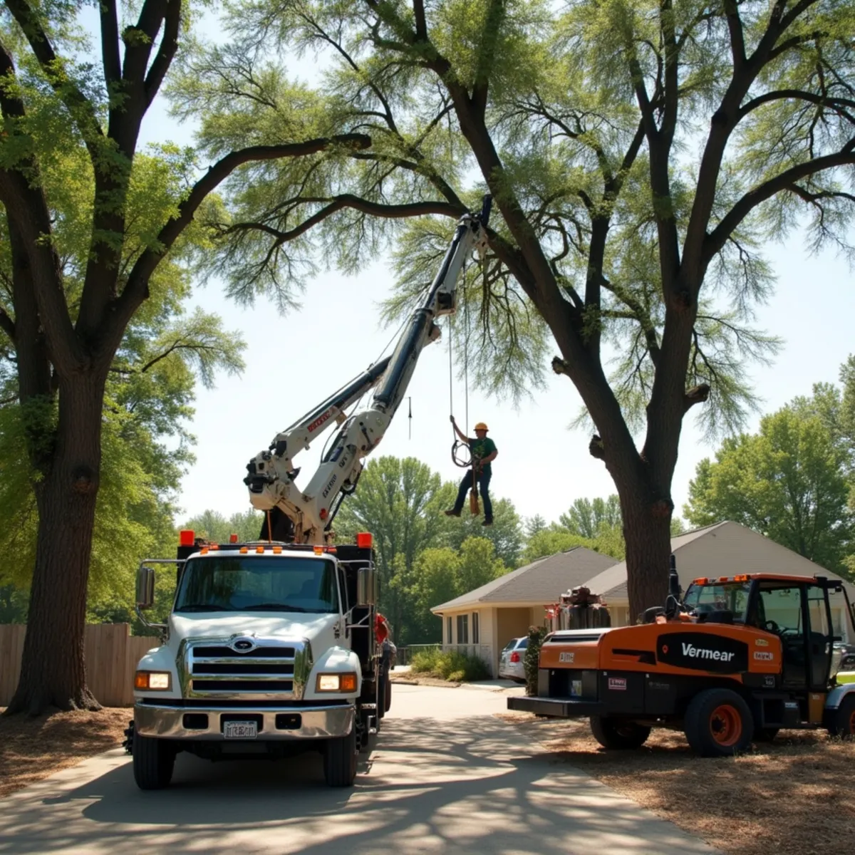 Pruning commercial tree canopy for delivery vehicle and sign clearance