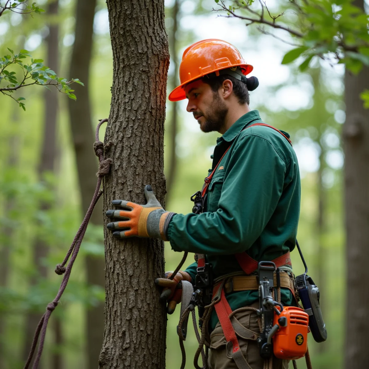 Tree care crew performing chert hill canopy inspection in Mayes County Oklahoma