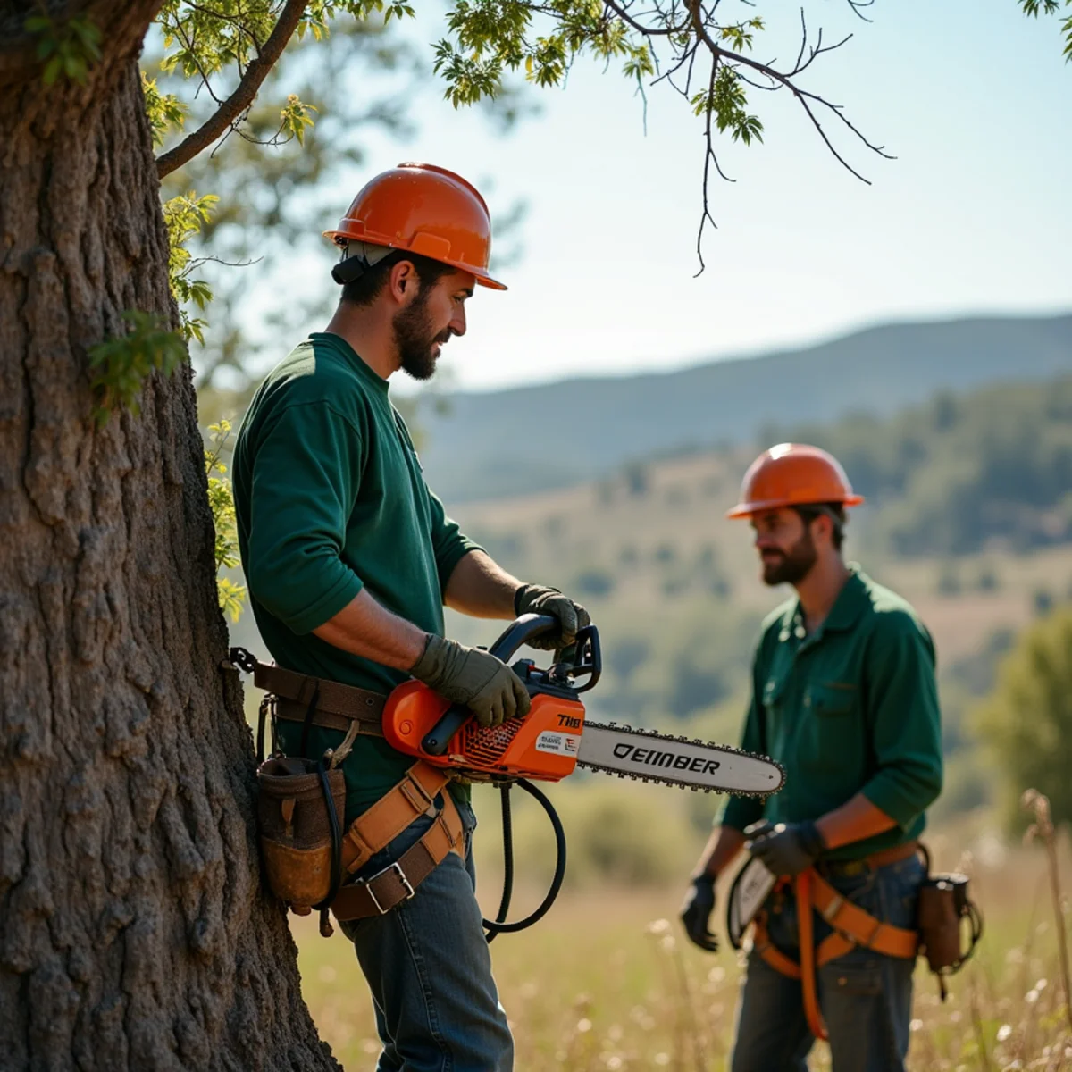 Joice Tree Service crew truck and arborist working in Mayes County OK