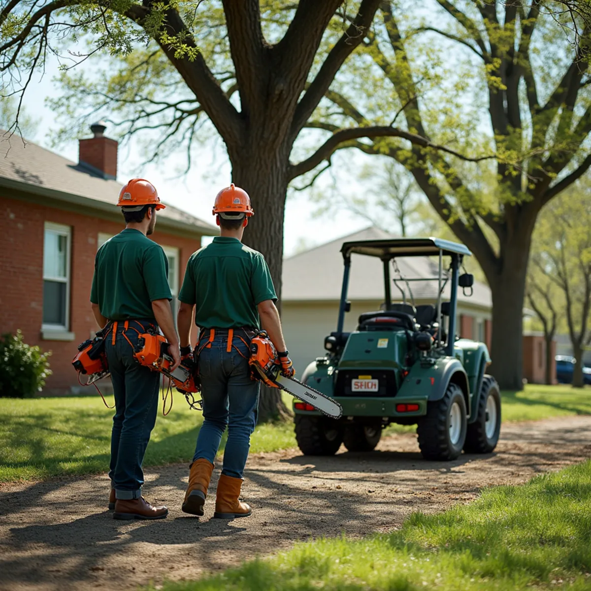 Joice Tree Service crew truck and arborist working in Pryor OK