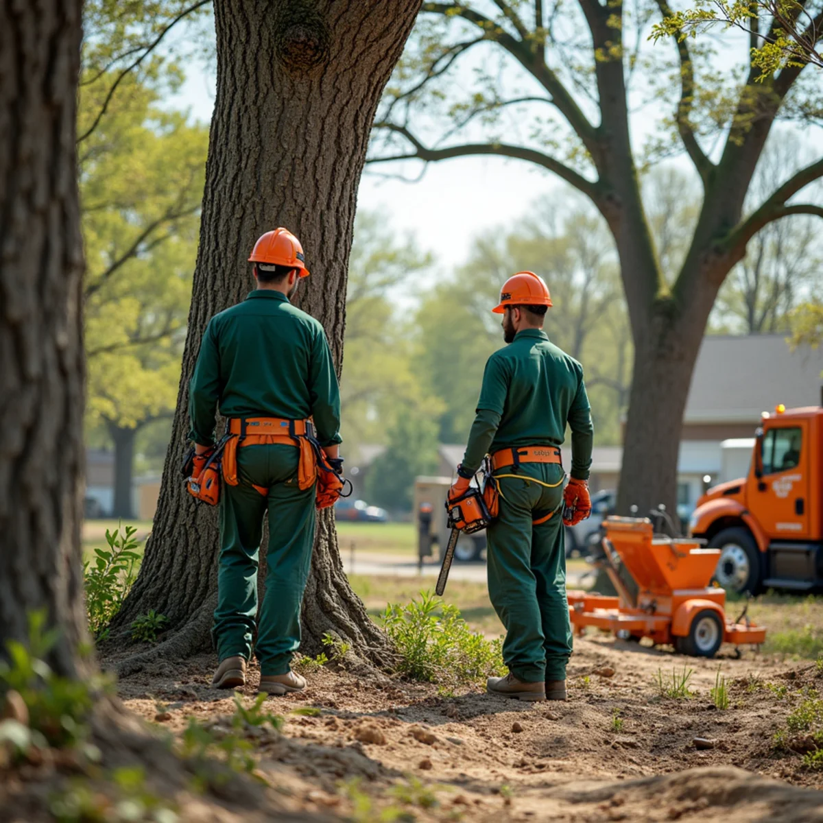 Joice Tree Service crew truck and arborist working in Sapulpa OK