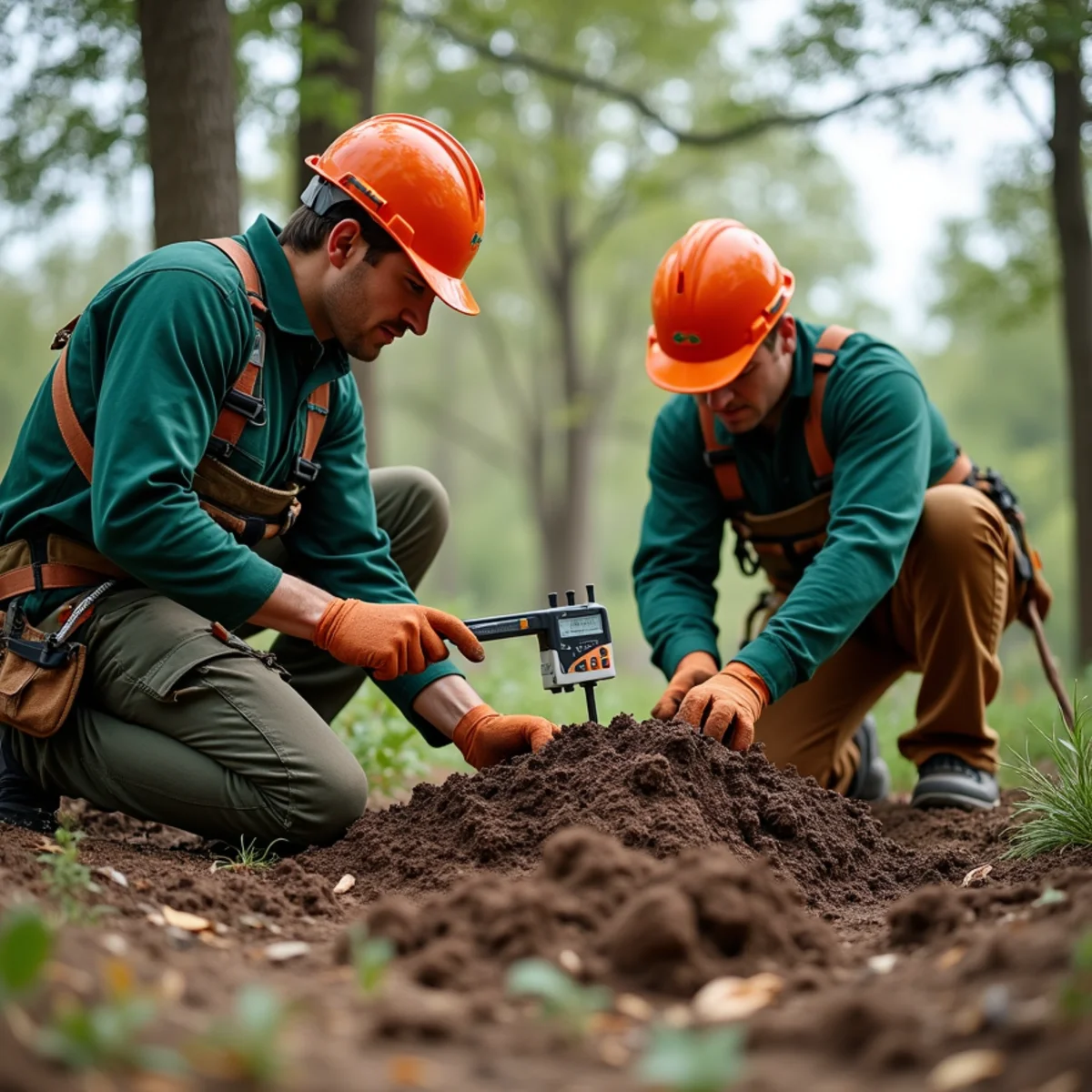 Testing soil compaction around critical root zone of heritage tree