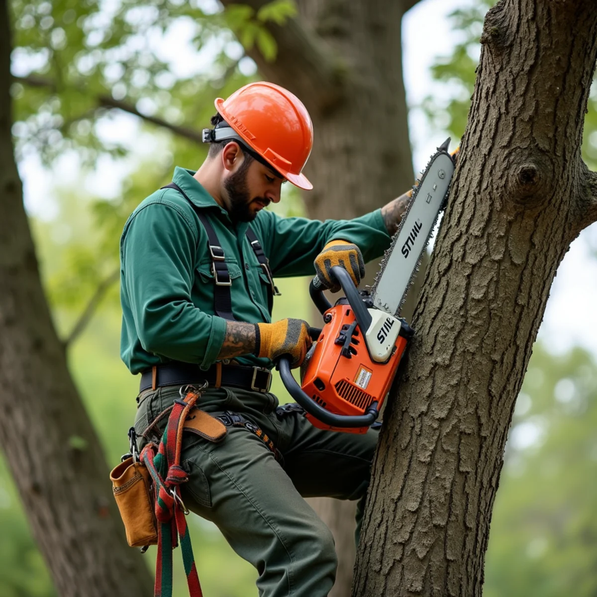 Reduction pruning cut lowering canopy height while preserving natural shape