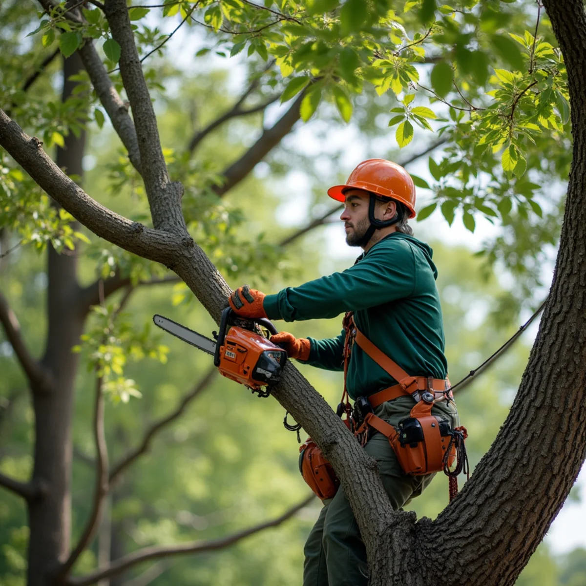 Careful selective thinning of live branches to prevent stress shock