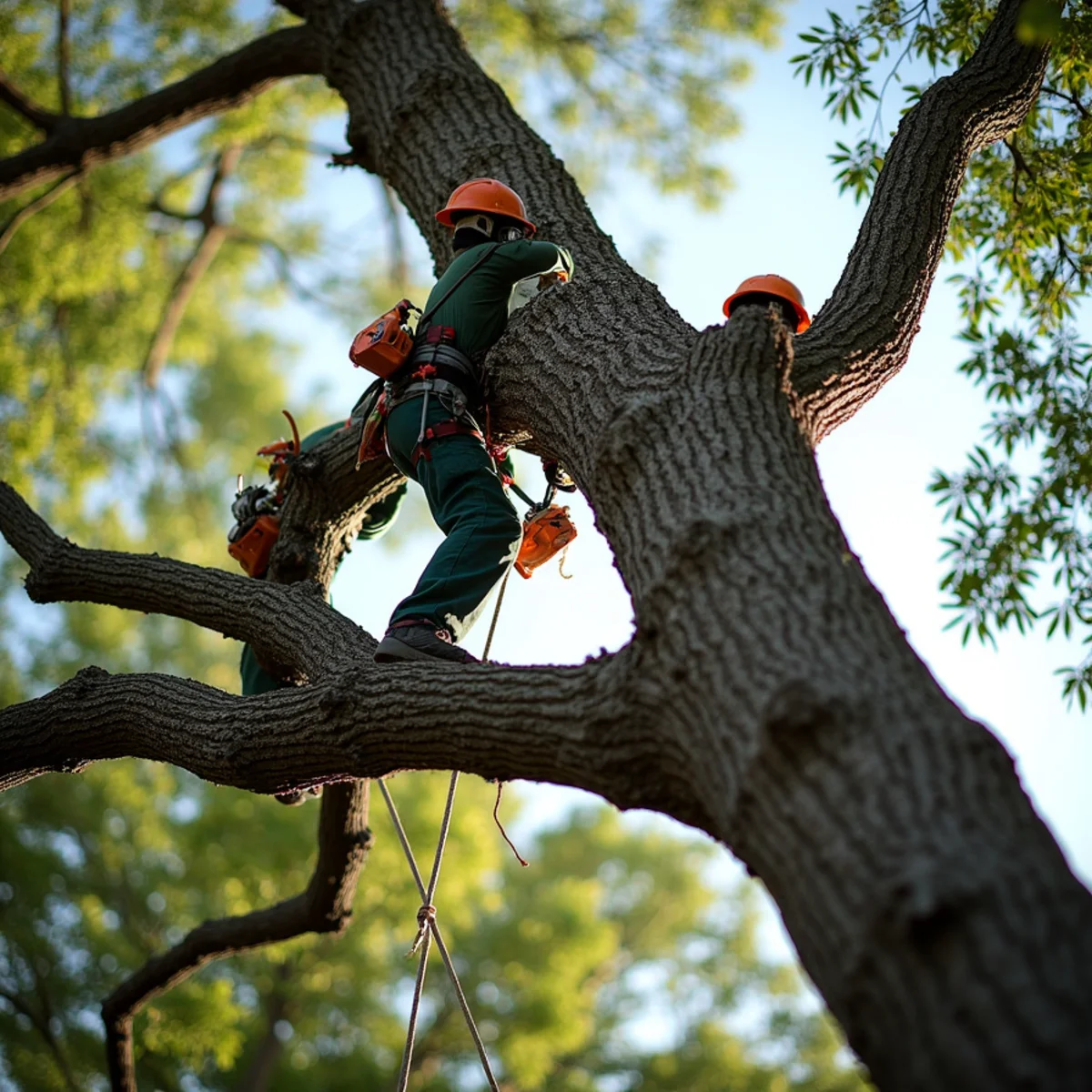 Pruning cut reducing end-weight on long sprawling oak limb