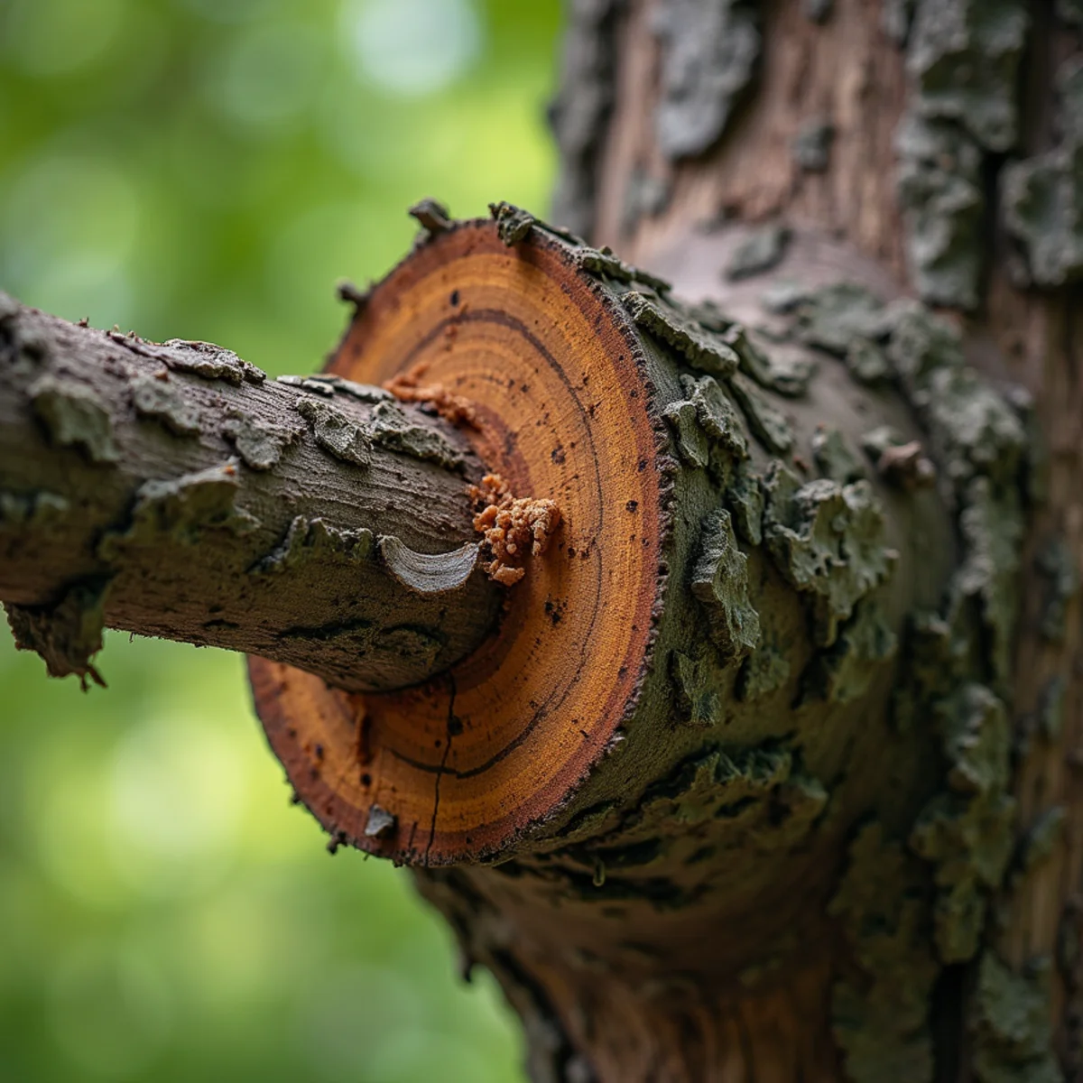 Proper ANSI A300 pruning cut outside branch collar without bark tearing