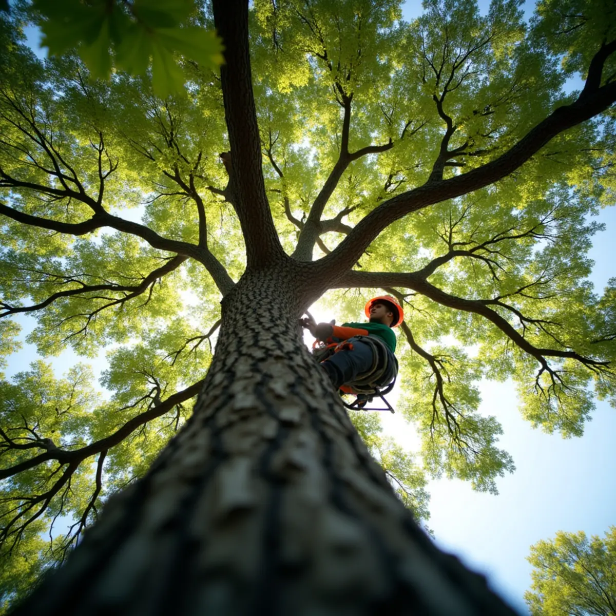 Balanced tree canopy displaying healthy sunlight penetration and form